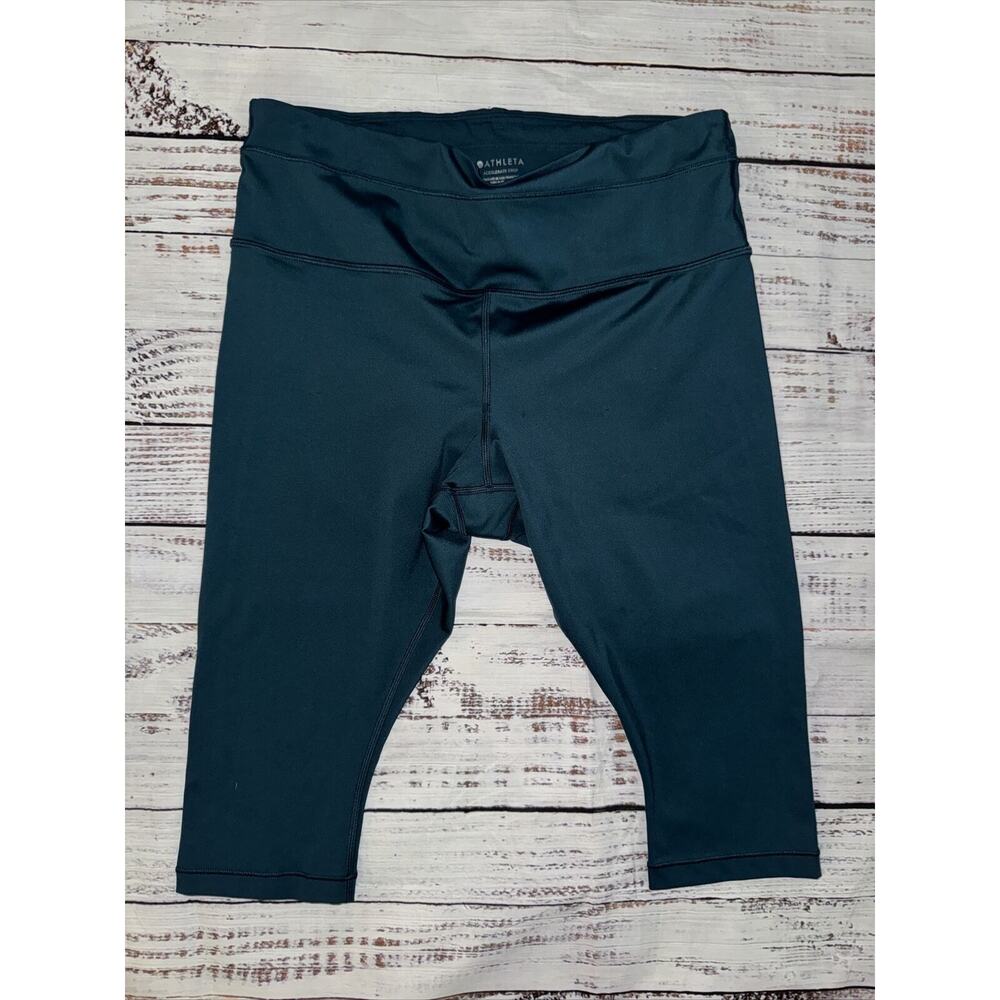 Athleta Accelerate Crop Tight Leggings Size 1X Oceanic Teal Green UPF 50+ 566734